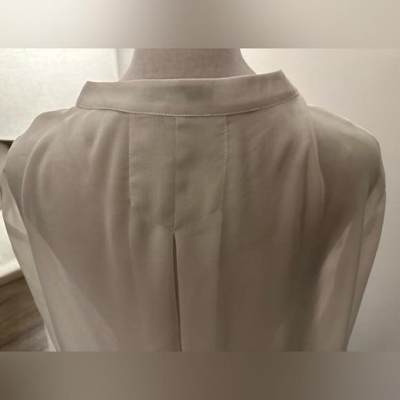 Halston Semi-Sheer White Drape Blouse — Size L/G - NWT - Picture 9 of 15